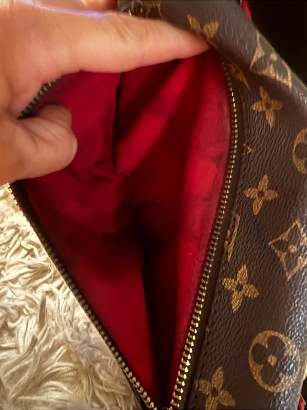 Louis Vuitton Brown Monogram Crossbody Belt Bag with Gold Padlock